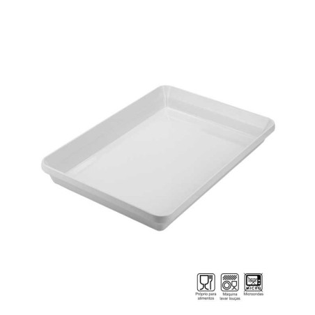 Travessa Retangular Funda pequena Melamina Profissional 23cm