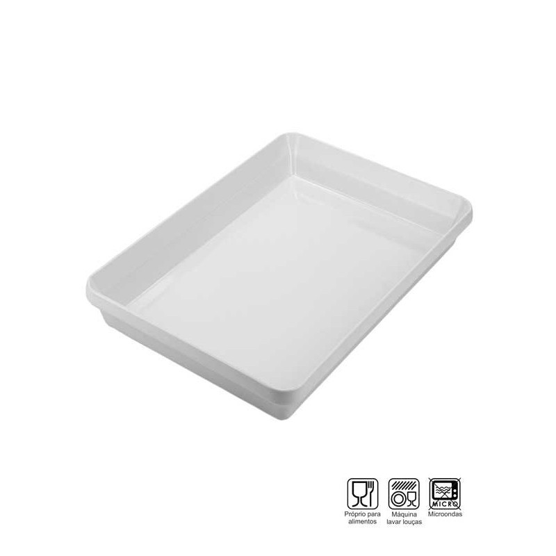 Travessa Retangular Funda média Melamina Profissional 30cm