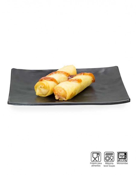 Travessa Sushi-Sashimi Retangular Melamina Profissional 20cm