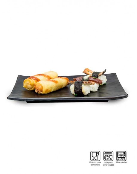 Travessa Sushi-Sashimi Retangular Melamina Profissional 25cm