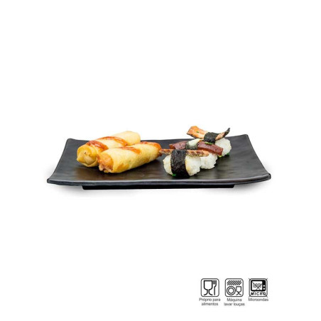 Travessa Sushi-Sashimi Retangular Melamina Profissional 25cm