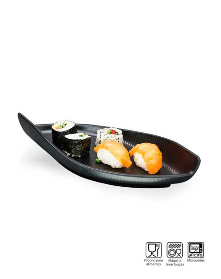 Travessa Sushi-Sashimi Oval Melamina Profissional 28cm