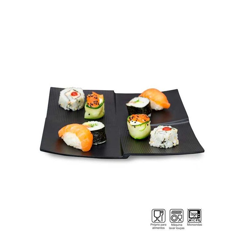 Prato Quadrado Oriental Melamina Profissional 23cm