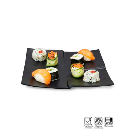 Prato Quadrado Oriental Melamina Profissional 23cm