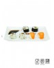 Prato Sushi-Sashimi com Porta Shoyu Melamina Profissional 25cm