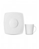Xícara Café com Pires Square Porcelana Branca Germer 90ml