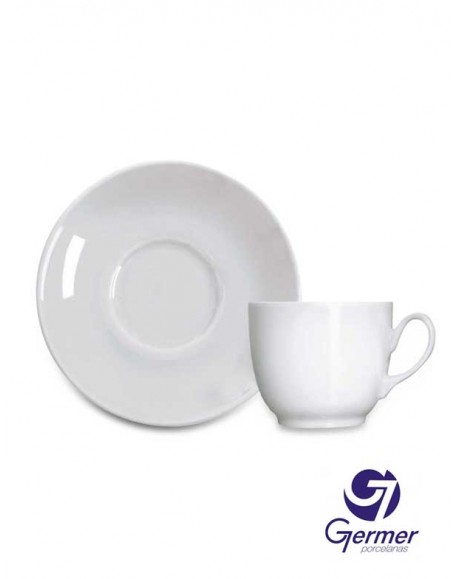 Xícara Café com Pires Coup Porcelana Branca Germer 75ml