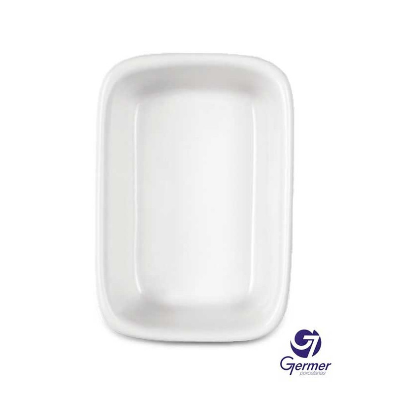 Travessa Retangular Funda BarHotel Porcelana Branca Germer 43cm Travessa Retangular Funda BarHotel Porcelana Branca Germer 43cm