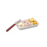 Petisqueira com 3 divisórias Porcelana Branca Geni 15cm