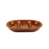 Travessa Oval Baixa com 2 Divisórias Cerâmica 36cm