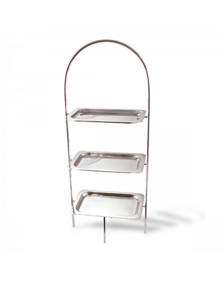 Suporte p/ doces retangular 3 andares - 23x16x62cm alt