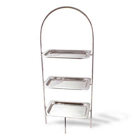 Suporte p/ doces retangular 3 andares - 23x16x62cm alt