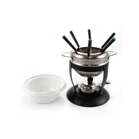 Aparelho de Foundue Aço Inox e Cerâmica 11 pçs