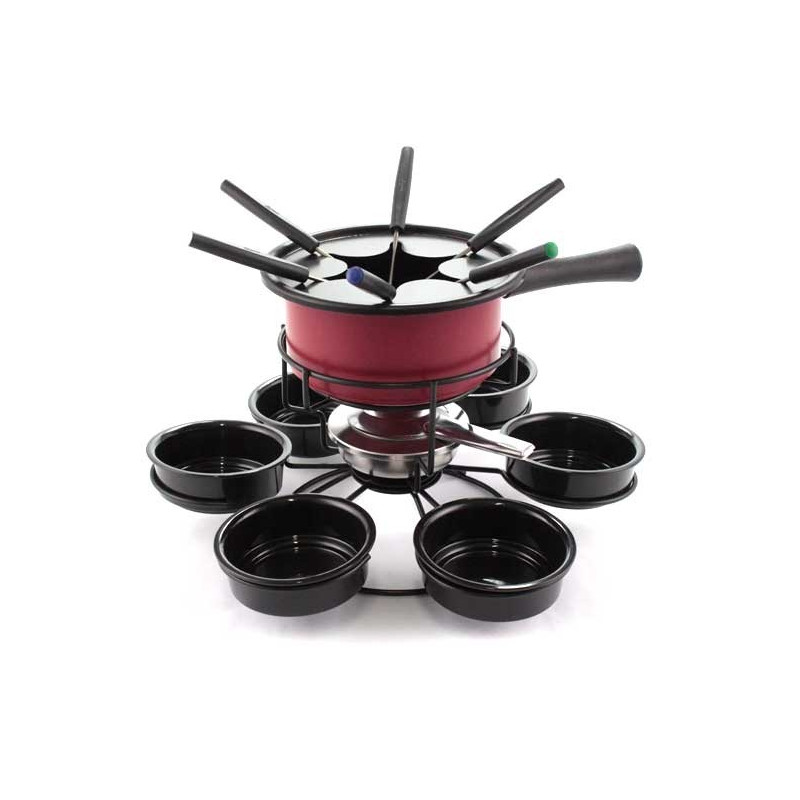 Aparelho de Fondue Carrossel Inox 18 pçs - vermelho