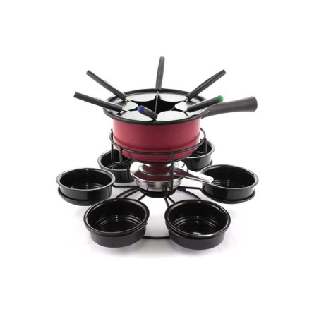 Aparelho de Fondue Carrossel Inox 18 pçs - vermelho