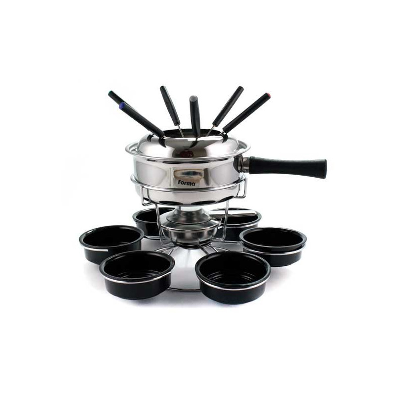 Aparelho de Fondue Carrossel Inox 18 pçs - preto