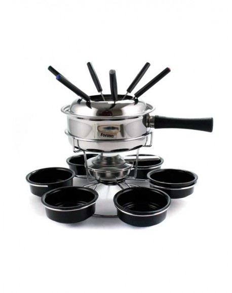 Aparelho de Fondue Carrossel Inox 18 pçs - preto