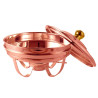 Rechaud Banho Maria Redondo Cobre Apolo com Cuba Porcelana 4L