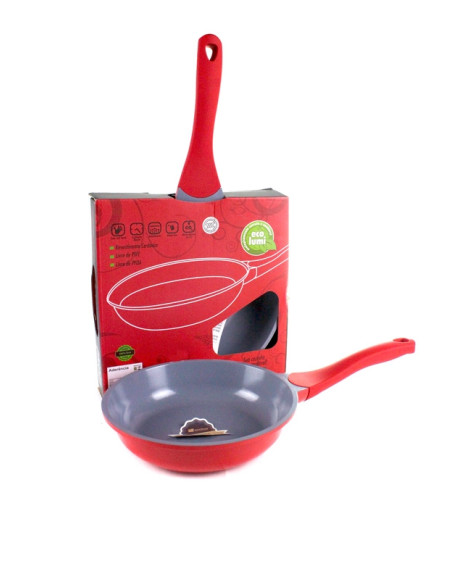 Frigideira Vermelha Cerâmica Ecolumi 24cm