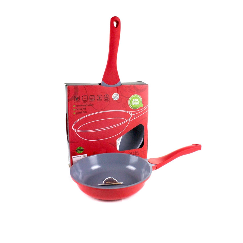 Frigideira Vermelha Cerâmica Ecolumi 24cm