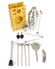 Kit Bartender Inox com Base em Bambu