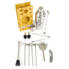 Kit Bartender Inox com Base em Bambu