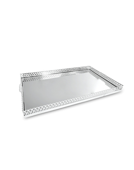 Bandeja Retangular c/ grade e espelho - 60x40x6cm