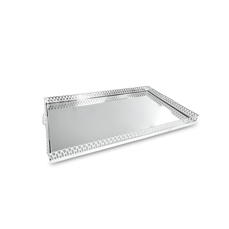 Bandeja Retangular c/ grade e espelho - 60x40x6cm