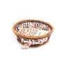 Cesta Redonda com Tecido 23x7cm Vermelha