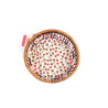 Cesta Redonda com Tecido 23x7cm Vermelha