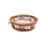 Cesta Redonda com Tecido 23x7cm Vermelha