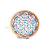 Cesta Redonda com Tecido 23x7cm Azul