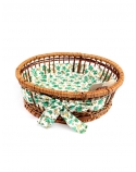 Cesta Redonda com Tecido 23x7cm Verde