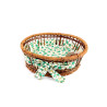 Cesta Redonda com Tecido 23x7cm Verde