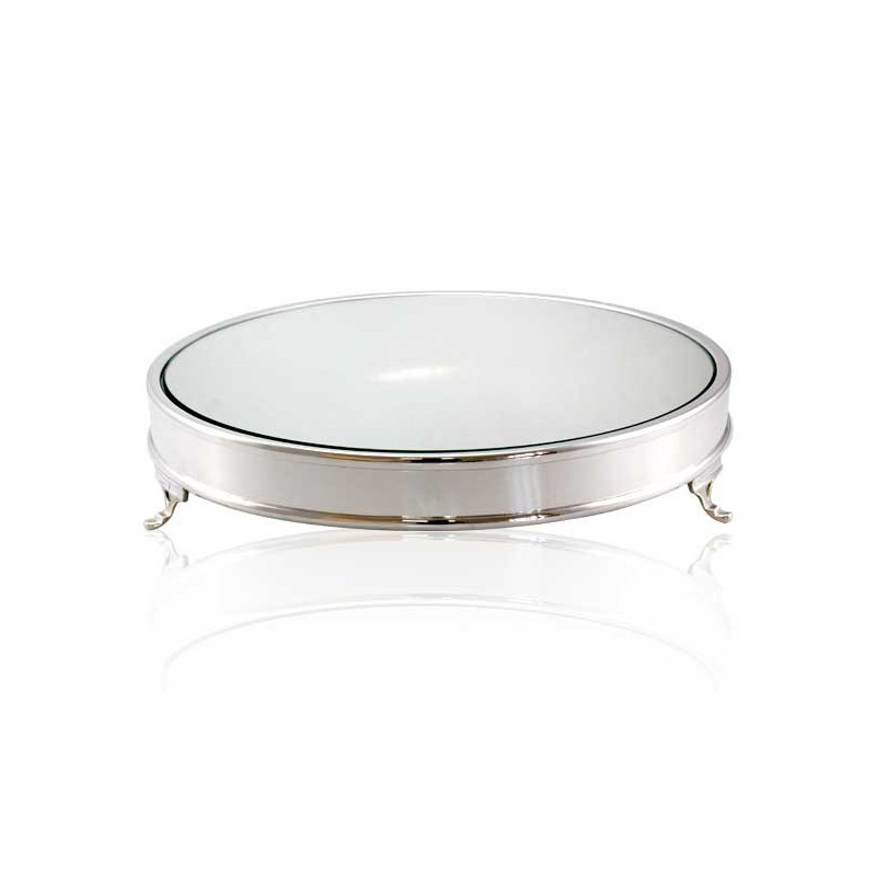 Boleira Lisa Baixa Prata Apolo Ø42x9cm alt - Espelho Ø40cm