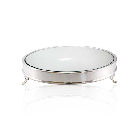 Boleira Lisa Baixa Prata Apolo Ø42x9cm alt - Espelho Ø40cm