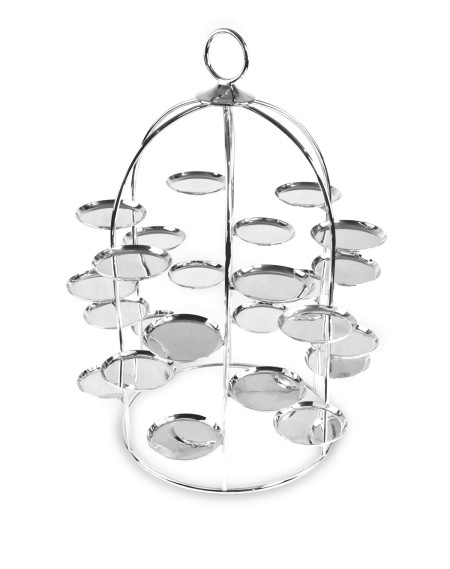 Suporte para doces com 24 mini pratos - gaiola