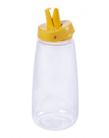 Bisnaga de Plástico Amarela Flip Transparente 520ml