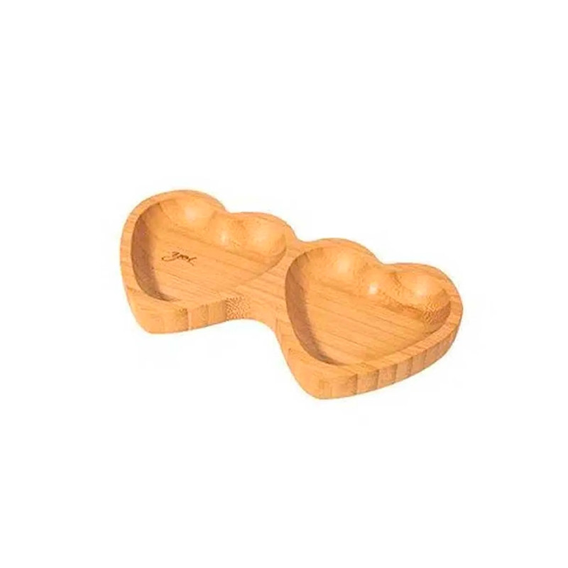 Petisqueira Coração Dupla Bambu 15,5 cm Petisqueira Coração Dupla Bambu 15,5 cm