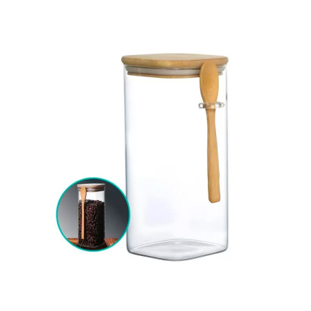 Pote Hermético Liege 1.7 Lt Borossilicato e Bambu