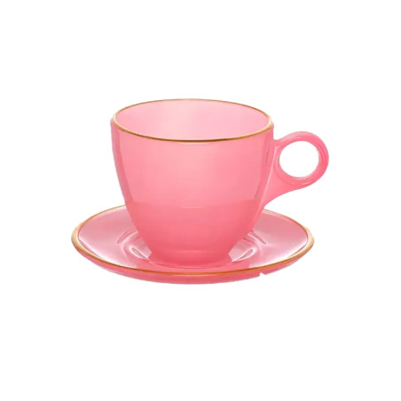 Jogo de Xicara Cha Borda Dourada 04 pcs