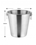 Balde para Champanhe Aço Inox com Alças Argolas Ø21cm