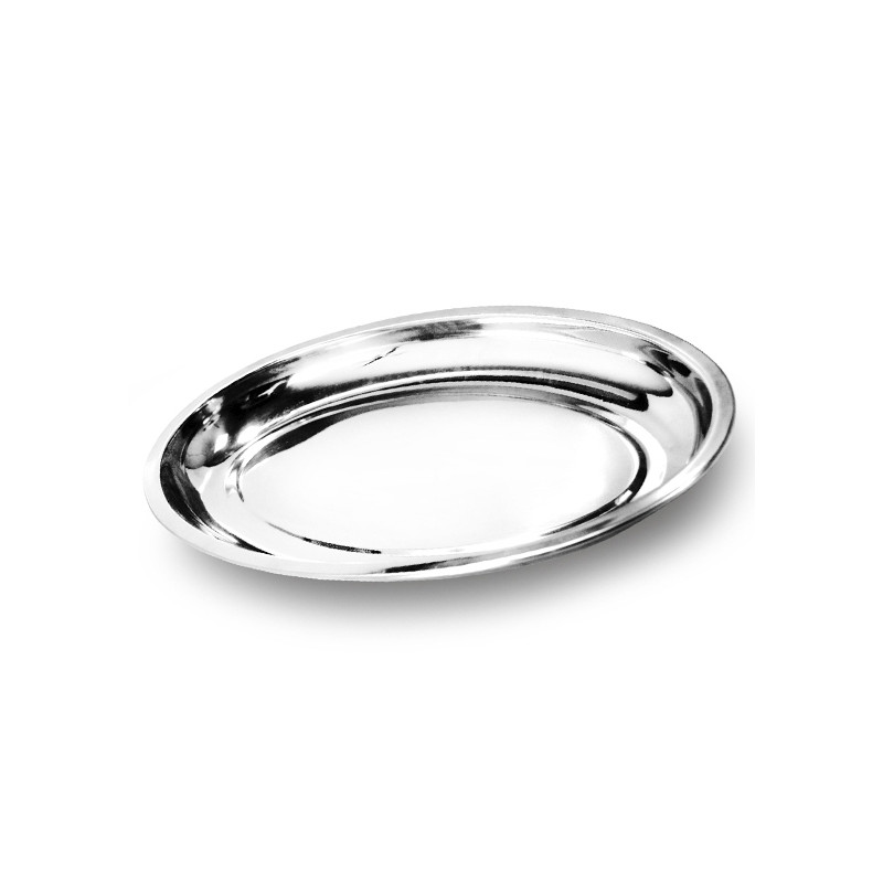 Travessa Oval Funda Aço Inox para Servir 30cm