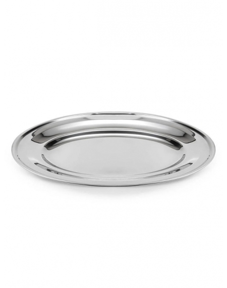 Travessa Oval Rasa Aço Inox 45 cm