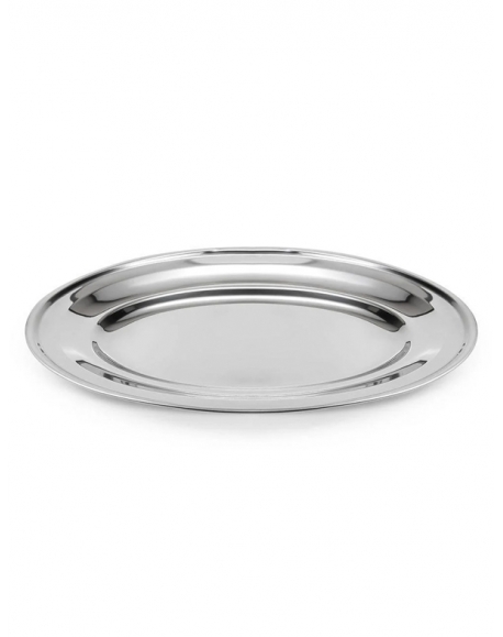 Travessa Oval Rasa Aço Inox 45 cm