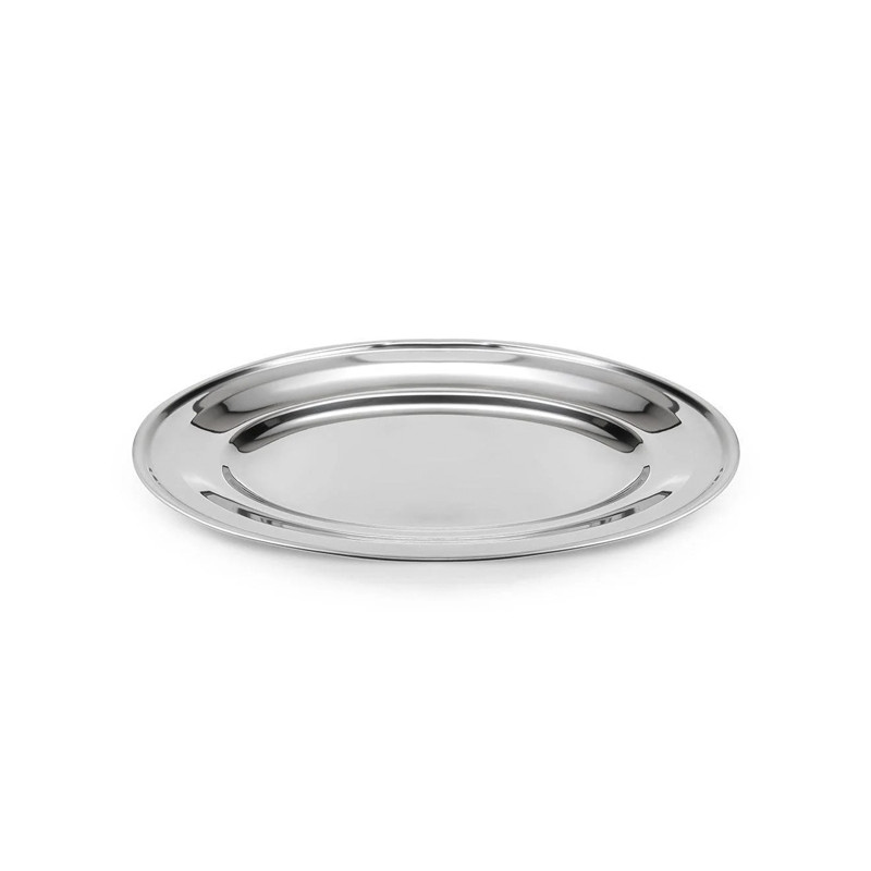 Travessa Oval Rasa Aço Inox 45 cm