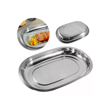 Baixela Oval Aço Inox 28 cm