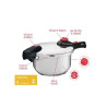 Panela de Pressão 4.5 Litros Fechamento Externo Inox Linha Profissional