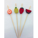 Palito para petisco frutas - 20 unidades