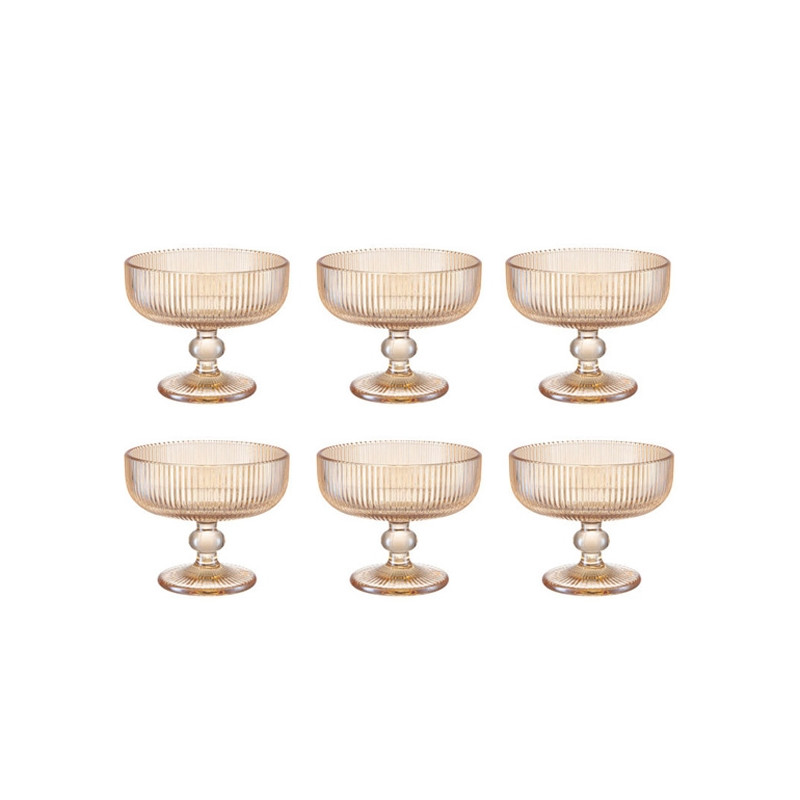 Jg de Taca Sobremesa Ambar Graffiato 06 pcs